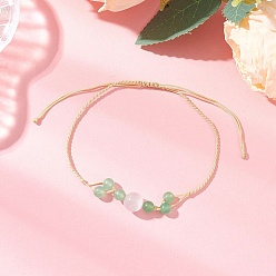 Малайский Нефрит Браслеты из натурального малайзийского нефрита и круглых бусин кошачьего глаза, плетеные браслеты из бисера для женщин, с нейлоновой нитью, внутренний диаметр: 1-7/8~3-1/8 дюйм (4.9~7.9 см)