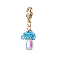 Темно-Голубой Подвесные украшения из стекла и семян в виде медузы-слезинки, застежки-лобстеры подвески для украшения сумки рюкзака, глубокое синее небо, 31.5 мм