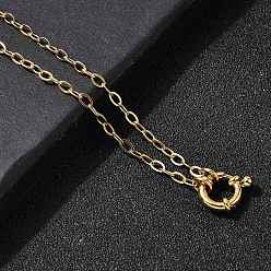 Настоящее золото 18K 304 ожерелья из нержавеющей стали с пружинными кольцевыми застежками для женщин, ионное покрытие (ip), реальный 18 k позолоченный, 16.26 дюйм (41.3 см)