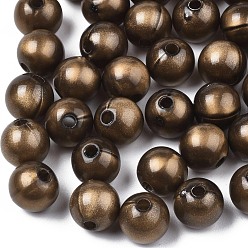 Верблюжий Акриловые бусины, имитация тигра глаз бисер, круглые, верблюжие, 7~7.5 мм, Отверстие : 1.8 мм , около 1900 шт / 500 г