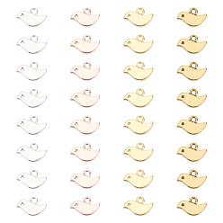 (52) Непрозрачная лаванда 80 шт 4 цвета подвески из сплава в тибетском стиле, птица, разноцветные, 7x11x1 мм, отверстие : 1 мм, 20 шт / цвет