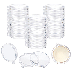 Clear Transparent Acrylic Big Pendants, for Coin Collection, Flat Round, Clear, 52.5x47x6.5mm, Hole: 2mm, 60pcs