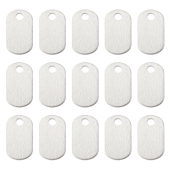 Platinum Aluminium Pendants, Stamping Blank Tag, Custom Engraving Name Plate, Business Card Blanks, Rectangle, Platinum, 19x11x1.5mm, Hole: 3mm, 30pcs/box