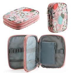 Лосось Футляры для вязальных спиц из ткани Оксфорд, дорожный органайзер, сумка для хранения спиц, тунисские крючки и аксессуары для вязания крючком, salmon, 14x18x4 см