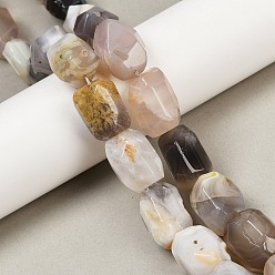 (946FM) Цитрин матовый с зеленой подкладкой Природные Ботсвана агат бисер нитей, граненые, самородки, 19.5~23x14~15.5x13.5~15.5 мм, отверстие : 0.9 мм, около 18~19 шт / нитка, 14.96~15.47'' (38~39.3 см)