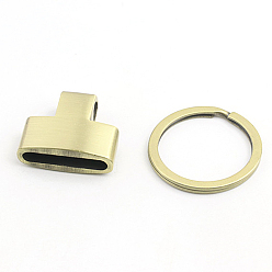 Brushed Antique Bronze Разобранное кольцо соединителя цепочки из сплава, аксессуары для замены сумок, щеткой античная бронза, 4.6x2.3 см, отверстие : 25 мм, Внутренний диаметр: 0.4x2.2 cm