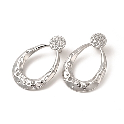 Stainless Steel Color Non-Tarnish 304 Stainless Steel Stud Earrings Findings, Rhinesstone Setting, Teardrop, Stainless Steel Color, 51.5x32mm, Pin: 0.8mm, Fit for 1~2.5mm Rhinestone