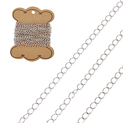 Платина 5m латунные бордюрные цепи, пайки, с катушкой, без свинца, без никеля и без кадмия, платина, 5x4x0.5 мм