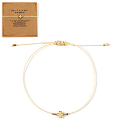 Фора Летние браслеты из бисера и стеклянных бусин, немагнитный гематитовый крестик для женщин, с открытки, оранжевые, внутренний диаметр: 11 дюйм (28 см)