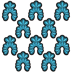 Цветок 10 шт. компьютеризированная ткань для вышивки самоклеящиеся заплатки, наклеить патч, аксессуары для костюма, аппликация, цветок, 74x55x1.5 мм