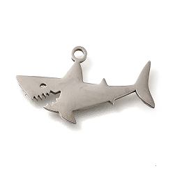 Нержавеющая Сталь Цвет 201 подвески из нержавеющей стали, акул амулеты, цвет нержавеющей стали, 13x23x1 мм, отверстие : 1.5 мм