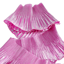 Pink Polyester Ribbon, Ruffled Lace Ribbon, for Curtain Accessories, Pink, 6-1/8 inch(155mm), about 3.00 Yards(2.74m)/pc