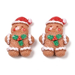 Gingerbread Man Кабошоны из непрозрачной рождественской смолы, Колобок, 32x23x11.5 мм