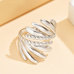 Нержавеющая Сталь Цвет 304 открытые кольца манжеты из нержавеющей стали, крылья, цвет нержавеющей стали, 17 мм