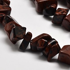 Mahogany Obsidian Chip Natural Mahogany Obsidian Beads Strands, 5~8x5~8mm, Hole: 1mm, 34 inch