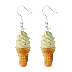 Ice Cream Акриловые серьги с подвесками в форме еды, украшения для женщин, белые, мороженое, 40~50 мм