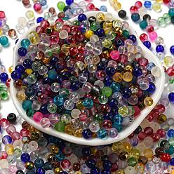 Couleur Mélangete Perles de verre peintes par pulvérisation opaque, ronde, couleur mixte, 4mm, Trou: 1.2~1.5mm