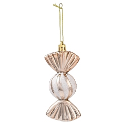 Белый Рождественские гальванические пластиковые подвески-конфеты, украшения, нейлоновая веревка, подвесные украшения для рождественской елки, белые, 181 мм