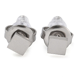 Квадрат 304 серьги-гвоздики из нержавеющей стали для женщин, цвет нержавеющей стали, квадратный, 4x4 мм