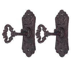 Negro Pomo de puerta antiguo de hierro fundido, manija de la puerta, negro, 115x140x49.5 mm