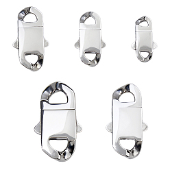 Нержавеющая Сталь Цвет 5 шт. 5 стили байонетные застежки из нержавеющей стали, плоское отверстие, цвет нержавеющей стали, 20~34x7~20.5x5~6 мм, 1 шт / стиль