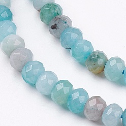 Mixed Color Natural Jade Bead Strands, Dyed, Faceted, Rondelle, Mixed Color, 6x4~5mm, Hole: 1mm, about 84~90pcs/strand, 14.1~15.07 inch