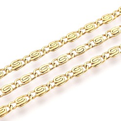 Настоящее золото 18K 304 из нержавеющей стали lumachina цепи, пайки, с катушкой, ионное покрытие (ip), реальный 18 k позолоченный, 7x3x1 мм, около 32.81 футов (10 м) / рулон