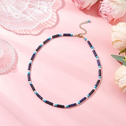 Ляпис-Лазурь Ожерелья из натурального лазурита, с оболочкой шарик перлы, 17.13 дюйм (43.5 см)