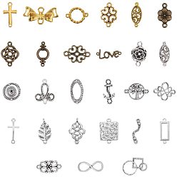 Mixed Color Tibetan Style Alloy Links connectors, Mixed Shapes, Mixed Color, about 70~88pcs/bag