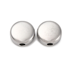 Нержавеющая Сталь Цвет 304 из нержавеющей стали бусы, плоско-круглые, анти-тускнение, цвет нержавеющей стали, 10x4.5 мм, отверстие : 2.5 мм