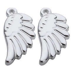 Wing Подвески из нержавеющей стали, не тускнеющие, цвет нержавеющей стали, крыло, 20x9 мм, 10 шт / комплект