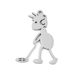 Нержавеющая Сталь Цвет 304 подвески из нержавеющей стали, муравьиные чары, лазерная резка, анти-тускнение, цвет нержавеющей стали, 26.5x18.5x1.5 мм, отверстие : 1.5 мм