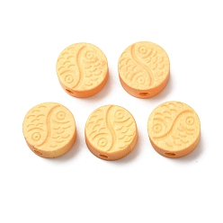 Мокасин Шима деревянные бусины, плоские круглые с рыбой рисунком, мокасин, 12x5.5 мм, отверстие : 2 мм