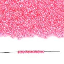 (978) Translucent Luminous Neon Pink Toho 8/0 полукруглые бусины, японский бисер, (978) полупрозрачный светящийся неоновый розовый, 3x1.15 мм, отверстие : 1.2 мм, Около 3722 шт / 50 г
