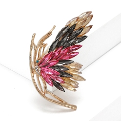 Разноцветный Брошь из сплава со стразами для рюкзака, бабочка, красочный, 68x51 мм