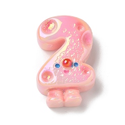 Number Гальваническая тема номера смоляные бусины, два, 30x19x11 мм, отверстие : 1.8 мм