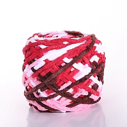 Малиновый Хлопчатобумажная пряжа, бархатные хлопковые нитки для ручного вязания, для детского свитера, шарфа, ткани, рукоделия, ремесла, сегмент окрашенный, малиновый, 7 мм