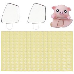 Прозрачный Трапециевидные акриловые двухсторонние наклейки, с положением отрыва руки, для украшения подарков, прозрачные, 14.5x13 мм, 24шт / лист