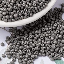 (RR2317) Matte Opaque Gray MIYUKI Round Rocailles Beads, Japanese Seed Beads, 8/0, (RR2317) Matte Opaque Gray, 3mm, Hole: 1mm, about 19000~20500pcs/pound