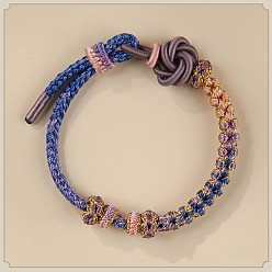 Морской Синий Браслеты ручной вязки из полиэстера и вощеной ткани для мужчин и женщин, узел, Marine Blue, внутренний диаметр: 2-3/8 дюйм (6 см)