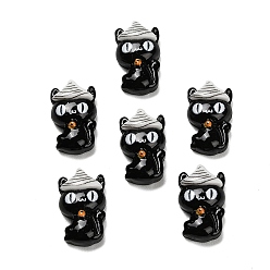 Cat Shape Кабошоны из непрозрачной смолы на Хэллоуин, форма кошки, 15~15.5x9x4.5 мм