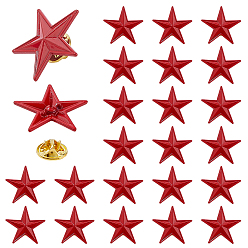 Red 24 Sets Enamel Pins, Alloy Lapel Pin Backs for Backpack Clothes, Star, Red, 26.5x27.5mm