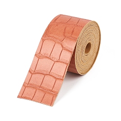 Шоколадный Шнур из искусственной кожи с принтом под аллигатора, плоский, цвет шоколада, 25 мм, около 2.19 ярдов (2 м) / шт