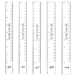 Clear 10Pcs 5 Style Acrylic Clay Depth Guides, Rectangle, Clear, 29.5x250x2.5~7mm, 2pcs/style