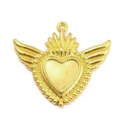 Золотой Подвеска из сплава со стразами, сердце, золотые, 36x39.5x3.5 мм, отверстие : 1.6 мм