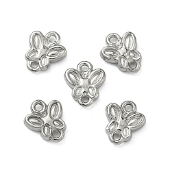 Нержавеющая Сталь Цвет 304 ссылки нержавеющей стали, подвески-бабочки, не тускнеет, цвет нержавеющей стали, 7.5x6.5x1.5 мм, отверстие : 0.8 мм