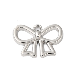 Платина Стойки подвески обшивки сплава, без кадмия и без свинца, бантом, платина, 11x16x2 мм, отверстие : 1.2 мм