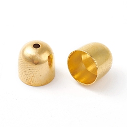 Золотой Латуни мозг заканчивается, Торцевые крышки, колонка, золотые, 10x10 мм, отверстие : 1.6 мм, внутренний диаметр: 9 мм