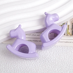 Lilac Opaque Acrylic Beads, Rocking Horse, Lilac, 30x40x22mm, Hole: 3mm