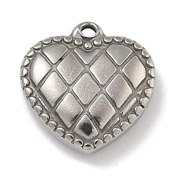 Античное Серебро 304 подвески из нержавеющей стали, шарма сердца, античное серебро, 15x15x4.5 мм, отверстие : 1.5 мм